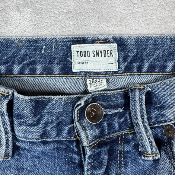 Todd Snyder Jeans Mens 28x32 (28x25) Blue Denim Straight Stretch 5 Pocket NYC